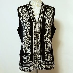 Nordic Grace Nordic Pattern Sweater Vest Sz M